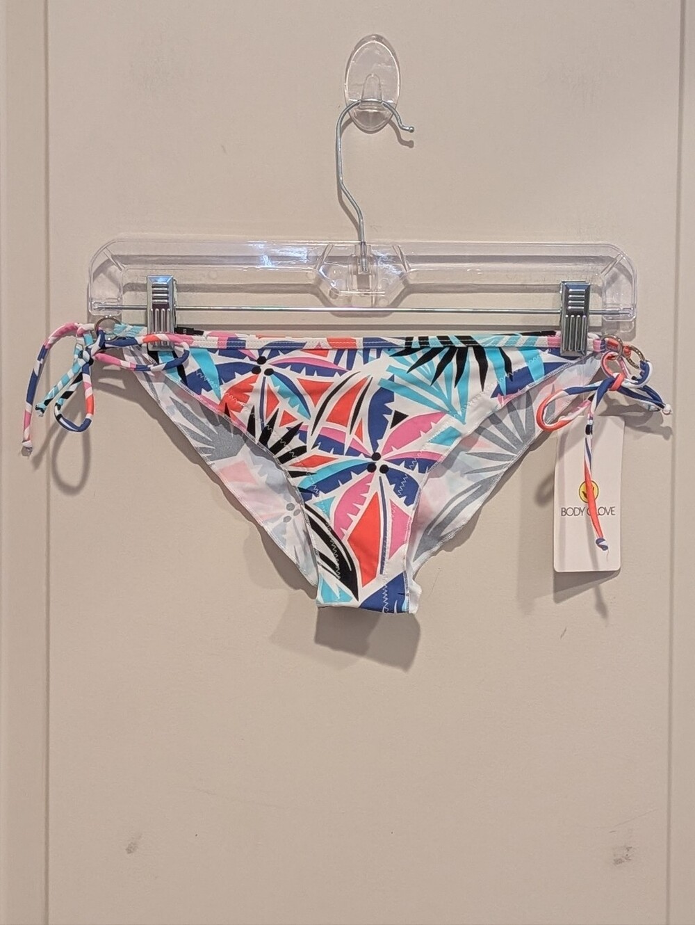 Body Glove Brasilia Tropical Tie-Side Cheeky  Bikini Bottom - Multicolor Large